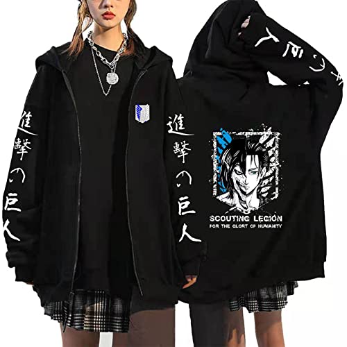 xhomeshop Anime Attack On Titan Hoodie Survey Corps Sweatshirts Eren Yeager Pullover Armin Arlert Cosplay Attack On Titan Strickjacke mit Reißverschluss von xhomeshop