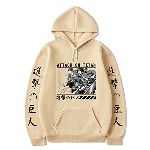 xhomeshop Anime Attack On Titan Hoodies Levi Mikasa Eren Armin Pullover mit Langen Ärmeln Attack On Titan Freunde Sweatshirts Fans Kleidung von xhomeshop