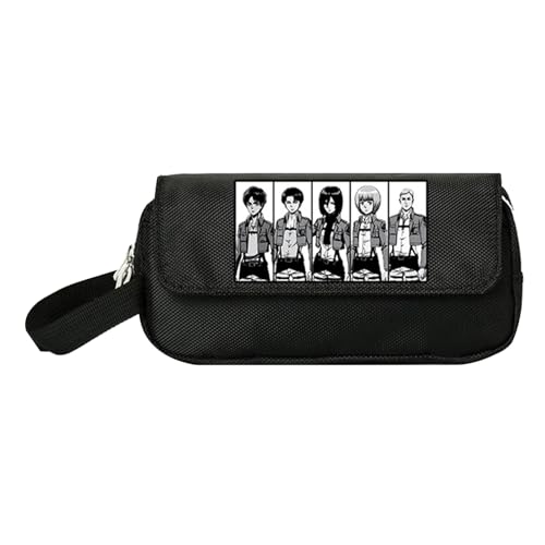 xhomeshop Anime Attack on Titan Eren Jaeger Levi-Ackerman Federmäppchen Großes Fassungsvermögen Teenager Etui Stifte für Schule & Büro von xhomeshop