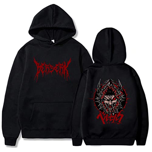 xhomeshop Anime Berserk Hoodie Guts Pullover mit Kapuze Guts Hoodies The Black Swordsman Cosplay Sweatshirts Berserk Fans Kleidung von xhomeshop