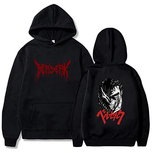 xhomeshop Anime Berserk Hoodie Guts Pullover mit Kapuze Guts Hoodies The Black Swordsman Cosplay Sweatshirts Berserk Fans Kleidung von xhomeshop