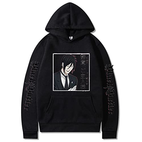 xhomeshop Anime Black Butler Hoodie Sebastian Michaelis Langarm-Sweatshirt Ciel Phantomhive Cosplay Casual Hoodie Pullover Männer Frauen von xhomeshop