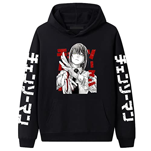 xhomeshop Anime Chainsaw Man Hoodie Makima Langarm-Sweatshirt Chainsaw Man Makima Cosplay Casual Hoodie Pullover Männer Frauen von xhomeshop