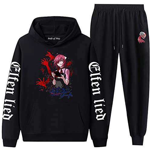 xhomeshop Anime Elfen Lied Trainingsanzüge 2 Stück Anzug Kaede Cosplay Hoodie Jogginghose Männer Frauen Lässige Sweatshirthose von xhomeshop