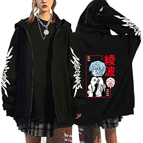 xhomeshop Anime Eva Hoodie Rei Ayanami Sweatshirts Ayanami Rei Pullover Eva Engel Cosplay Evangelion Strickjacke mit Zipper von xhomeshop