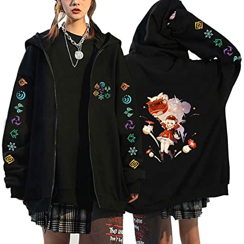 xhomeshop Anime Genshin Impact Hoodie Hutao Xiao Klee Diona Sucrose Sweatshirts Kamisato Ayato Pullover Arataki Itto Cosplay Sweatshirts Mit Reissverschluss von xhomeshop