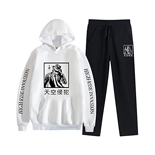 xhomeshop Anime High-Rise Invasion Trainingsanzüge 2 Stück Set Tenkuu Shinpan Cosplay Hoodie Sniper Kamen Hosen Männer Frauen Casual Sweatshirt Anzug von xhomeshop