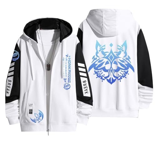 xhomeshop Anime Honkai Impact 3rd Seele Vollerei Full-Zip Hoodies Zip Up Sweatshirt Jacken Leichte Langarm Kapuzenmantel mit Reißverschluss von xhomeshop