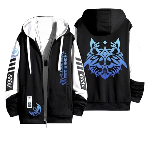 xhomeshop Anime Honkai Impact 3rd Seele Vollerei Full-Zip Hoodies Zip Up Sweatshirt Jacken Leichte Langarm Kapuzenmantel mit Reißverschluss von xhomeshop