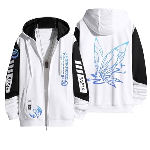 xhomeshop Anime Honkai Impact 3rd Seele Vollerei Full-Zip Hoodies Zip Up Sweatshirt Jacken Leichte Langarm Kapuzenmantel mit Reißverschluss von xhomeshop