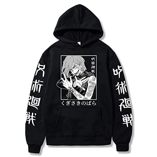 xhomeshop Anime Jujutsu Kaisen Hoodie Kugisaki Nobara Langarm-Sweatshirt Jujutsu Kaisen Kugisaki Nobara Cosplay Casual Hoodie Pullover Männer Frauen von xhomeshop