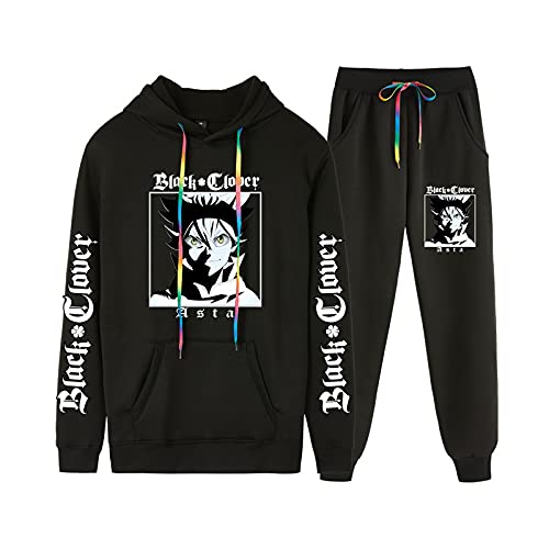 xhomeshop Beliebte Anime Black Clover Print Hoodie Anzug Harajuku Style Lose Sweatshirt Anzug Casual Langarm Asta Pullover Anzug Unisex von xhomeshop