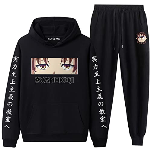 xhomeshop Beliebte Anime Classroom of The Elite Print Hoodie Anzug Harajuku Style Lose Sweatshirt Anzug Casual Langarm Ayanokouji Kiyotaka Pullover Anzug Unisex von xhomeshop