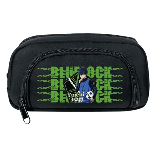 xhomeshop Blue Lock Anime große Kapazität Pen Bag Isagi Yoichi Student Pencil Case Travel Simple Stationery Bag School Office Storage Bag von xhomeshop