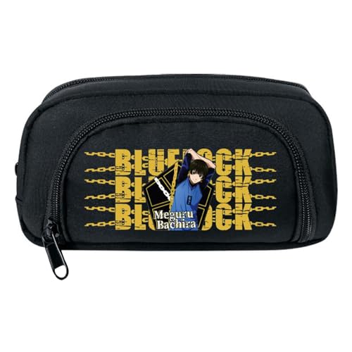 xhomeshop Blue Lock Anime große Kapazität Pen Bag Isagi Yoichi Student Pencil Case Travel Simple Stationery Bag School Office Storage Bag von xhomeshop