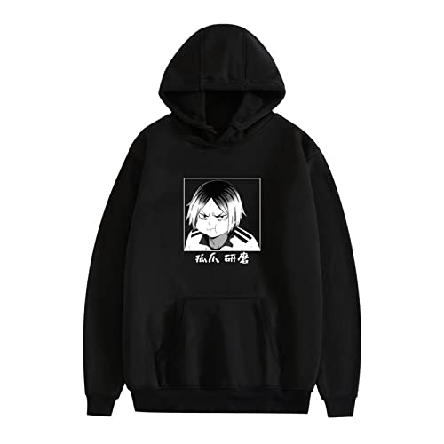 xhomeshop Harajuku Anime HQ!! Hoodie Kozume Kenma Langarmpullover Nekoma High School Sweatshirt mit übergroßer Tasche von xhomeshop