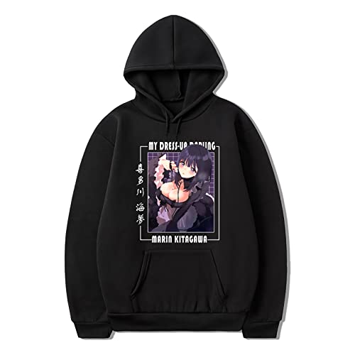 xhomeshop Harajuku Anime My Dress-Up Darling Hoodie Kitagawa Marin Langarm Sweatshirt My Dress-Up Darling Kurzarm-T-Shirt von xhomeshop