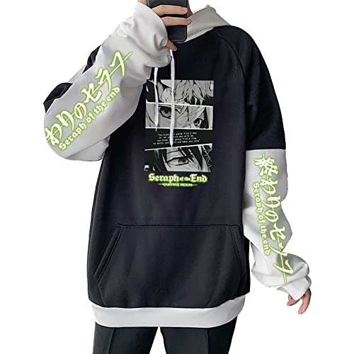 xhomeshop Seraph of The end Hoodie Männer und Frauen Langarmshirts Anime Print Casual Sport Pullover Sweatshirt Mikaela Hyakuya Cosplay Kostüme von xhomeshop