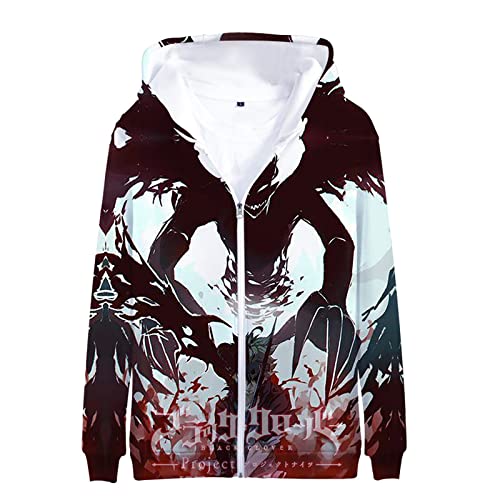 xhomeshop Unisex Black Clover Kapuzenmantel Japanische Harajuku Casual Langarm Jacke Anime Charakter 3D Print Sweatshirt mit Reißverschluss von xhomeshop