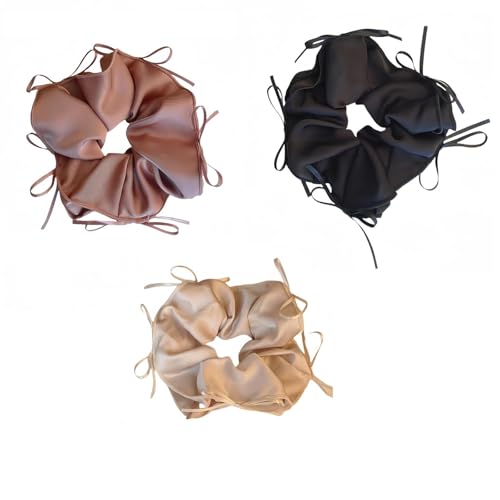 Haargummis, Satin-Haargummis, Seiden-Haargummis, Haarringe für Zöpfe, 3 Stück, Schleife, Haarband, Haarband, Gummiband, Damen Haargummis, Satin-Haargummis, Seiden-Haargummis, Haarringe für Zöpfe, 3 Stück, Schleife, Haarband, Haarband, Gummiband, Damen von xiAzyuSP