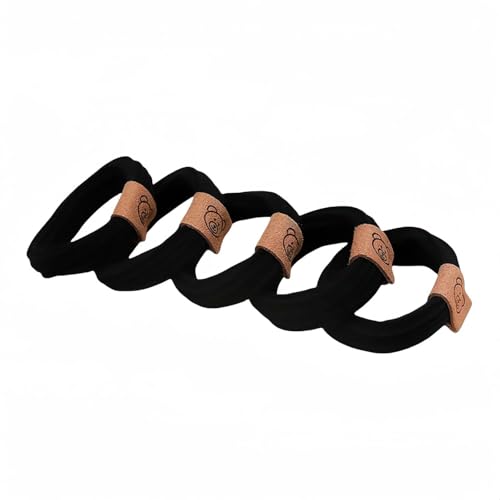 Haargummis, Satin-Haargummis, Seiden-Haargummis, Haarringe für Zöpfe, 5 Stück, hochelastische Gummibänder für Frauen zum Binden von Haaren, nahtlose Haarbänder, Haar-Accessoires (schwarz) von xiAzyuSP