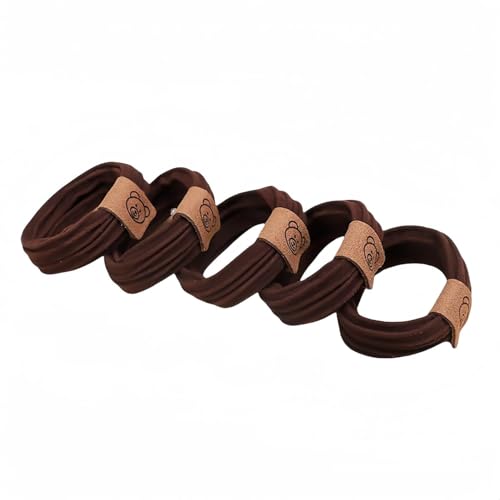 Haargummis, Satin-Haargummis, Seiden-Haargummis, Haarringe für Zöpfe, 5 Stück, hochelastische Gummibänder für Frauen zum Binden von Haaren, nahtlose Haarbänder, Haarschmuck (braun) von xiAzyuSP