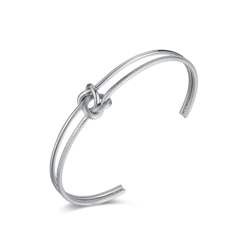 xiangyangyang Knotenarmband Aus Edelstahl Für Damen,Silber von xiangyangyang