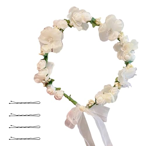 Haarschmuck Kommunion Mädchen,Haarkranz Kommunion,Erstkommunion,Kommunion Haarschmuck Für Mädchen,Blumenkranz Blume Krone,Für Seine Größe Ist Verstellbar,Um Allen Frauen Zu Passen. von xianshi