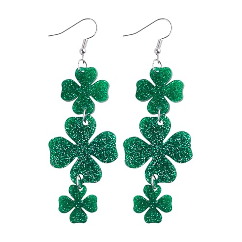 St Patricks Day,Kleeblatt Ohrringe,Klee-Ohrringe Gifts,Glitzer Kleeblätter,FüR Frauen MäDchen,Für Irisches Festival Party Dekoration von xianshi