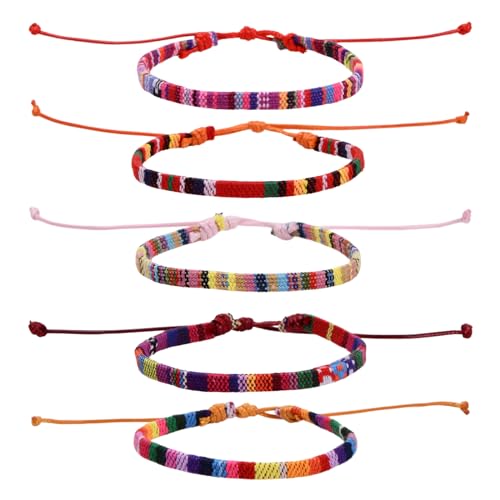 xianynow 5 Stöcke Bunt Handmade Surfer Schmuck Surfer Armband Boho-Armbänder Boho Surfer-Armband Damen & Herren Geeignet als Geschenk für Familie und Freunde von xianynow