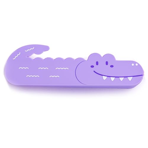 xianynow Weiche Silikontasche, Süß Federmäppchen, Mäppchen, Federmäppchen, Tier Stifthalter, Stifthalter Bleistifttasche Mädchen Junge, Lila von xianynow