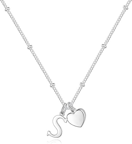 Anfangs Halsketten für Frauen, feine Buchstaben Halskette personalisierte winzige Anfangs Anhänger Halskette Monogramm niedliche Buchstaben Name Choker Halsketten (N) von xiao