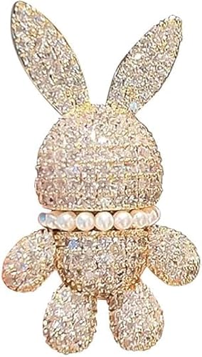 Brosche Pin für Frauen Mädchen Mode Strass Vintage Hasen Lapel Pin Kostüm Zubehör Party (A) von Xiao