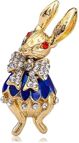 Brosche Pin für Frauen Mädchen Mode Strass Vintage Hasen Lapel Pin Kostüm Zubehör Party (C) von Xiao