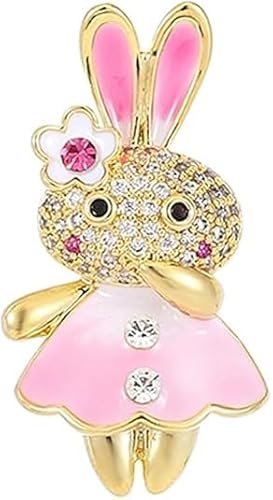 Brosche Pin für Frauen Mädchen Mode Strass Vintage Hasen Lapel Pin Kostüm Zubehör Party (E) von Xiao