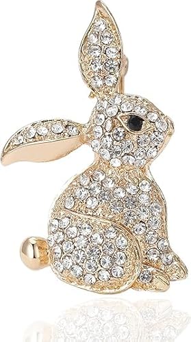 Brosche Pin für Frauen Mädchen Mode Strass Vintage Hasen Lapel Pin Kostüm Zubehör Party (F) von xiao