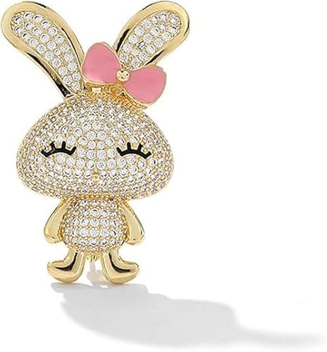 Brosche Pin für Frauen Mädchen Mode Strass Vintage Hasen Lapel Pin Kostüm Zubehör Party (G) von xiao