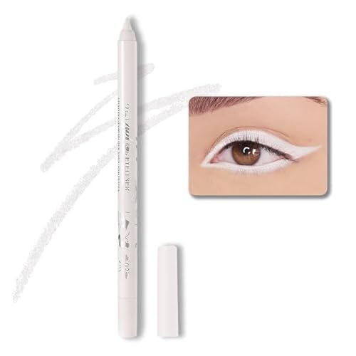 机翻 · 通用领域 Colorful Gel Glitter Eyeliner, Wasserdichte Perle Augenschartenstift Metallic Glitter Eye Liner Bleistift für Frauen, Eye Liners & Shadow Pencil Eye Make-up (02# Weiß) von Xiao