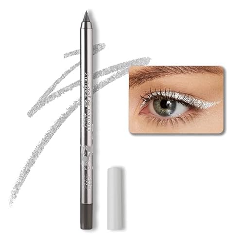 机翻 · 通用领域 Colorful Gel Glitter Eyeliner, Wasserdichte Perle Augenschartenstift Metallic Glitter Eye Liner Bleistift für Frauen, Eye Liners & Shadow Pencil Eye Make-up (05# Silber) von Xiao