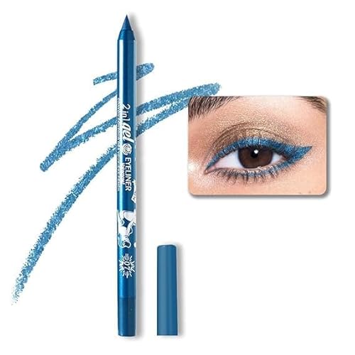 机翻 · 通用领域 Colorful Gel Glitter Eyeliner, Wasserdichte Perle Augenschartenstift Metallic Glitter Eye Liner Bleistift für Frauen, Eye Liners & Shadow Pencil Eye Make-up (07# Blau) von Xiao