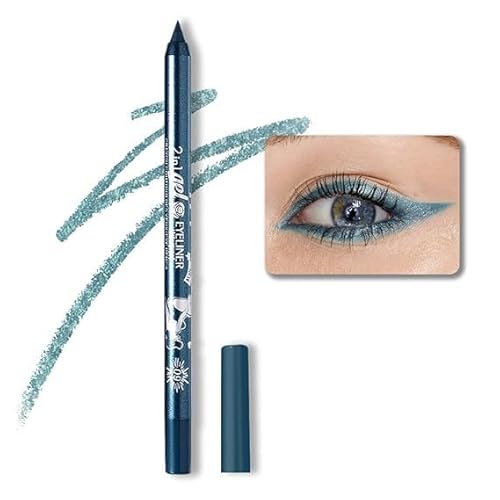 机翻 · 通用领域 Colorful Gel Glitter Eyeliner, Wasserdichte Perle Augenschartenstift Metallic Glitter Eye Liner Bleistift für Frauen, Eye Liners & Shadow Pencil Eye Make-up (09# kaltes Blau) von Xiao