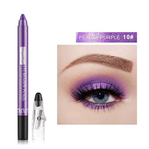 Crayon wasserdicht Eyeshadow Stick, Shimmer Cream Eyeshadow Bleistift, dauerhaft wasserdicht und nicht blühend Pearlescent Eyeliner (10# Perlen Lila) von xiao