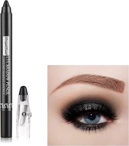 Crayon wasserdicht Eyeshadow Stick, Shimmer Cream Eyeshadow Bleistift, dauerhaft wasserdicht und nicht blühend Pearlescent Eyeliner (12# Perlenschwarz) von xiao