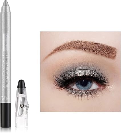Crayon wasserdicht Eyeshadow Stick, Shimmer Cream Eyeshadow Bleistift, dauerhaft wasserdicht und nicht blühend Pearlescent Eyeliner (2# Perle Silber) von xiao