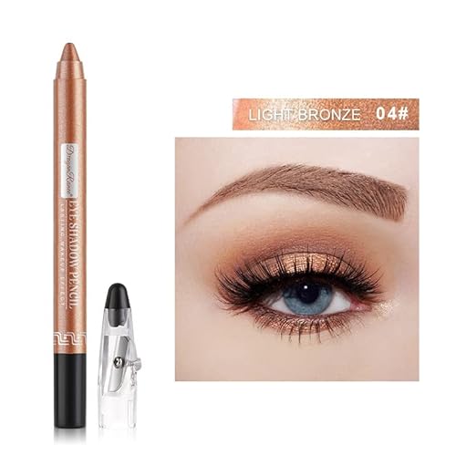 Crayon wasserdicht Eyeshadow Stick, Shimmer Cream Eyeshadow Bleistift, dauerhaft wasserdicht und nicht blühend Pearlescent Eyeliner (4# Perlbraun) von xiao