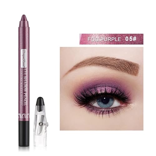 Crayon wasserdicht Eyeshadow Stick, Shimmer Cream Eyeshadow Bleistift, dauerhaft wasserdicht und nicht blühend Pearlescent Eyeliner (5# Perlen Traube lila) von xiao