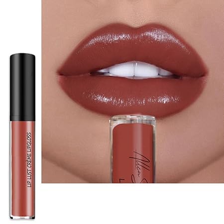 Creme Lip Gloss, langlebige Feuchtigkeitsspendende Samt Lippenstift, wasserdicht, nicht verblassend (06#) von Xiao