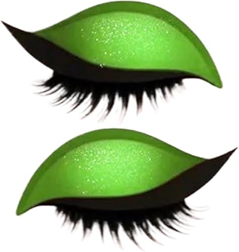 Eyeliner Aufkleber, Eyeliner Aufkleber mit Wimpern 8 Paar Wimpern Aufkleber wiederverwendbares Augenlid und Wimpern Aufkleber Make-up (Grün) von Xiao