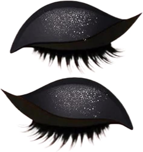 Eyeliner Aufkleber, Eyeliner Aufkleber mit Wimpern 8 Paar Wimpern Aufkleber wiederverwendbares Augenlid und Wimpern Aufkleber Make-up (schwarz) von Xiao