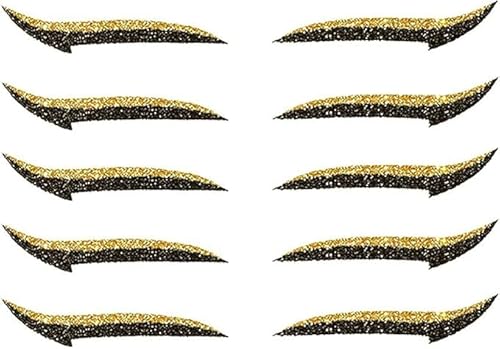 Eyeliner Aufkleber Glitter Eyeliner Aufkleber Instant Adhesive Eye Line Streifen wiederverwendbarer Eyeshadow (Grün, 5 Paare) von xiao
